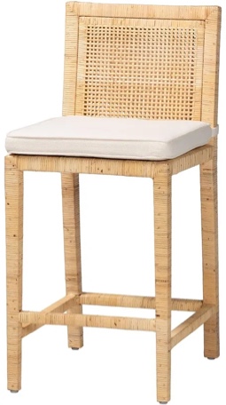 Sofia Modern Wood Counter Stool with Back, Natural (185-11874-HiT)