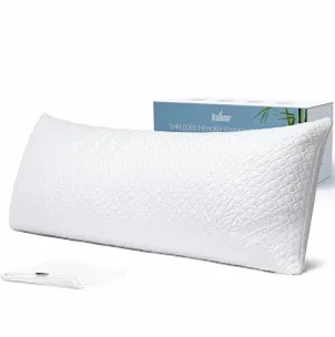 Shredded Memory Foam Full Body Pillow - Side Sleeper - Huggable Long Pillow for Body Relief -  with Ultra Soft Cooling Cover, 20 x 54 inches