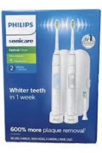 Philips Sonicare Optimal Clean Rechargeable Electric Toothbrush, 2-pack