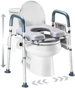 Raised Toilet Seat with Handles, Toilet Seat Riser for Seniors with Adjustable Height & Width, FSA HSA Eligible 400lb Handicap Elevated Toilet Seat for Elderly, Pregnant, Fit Any Toilet