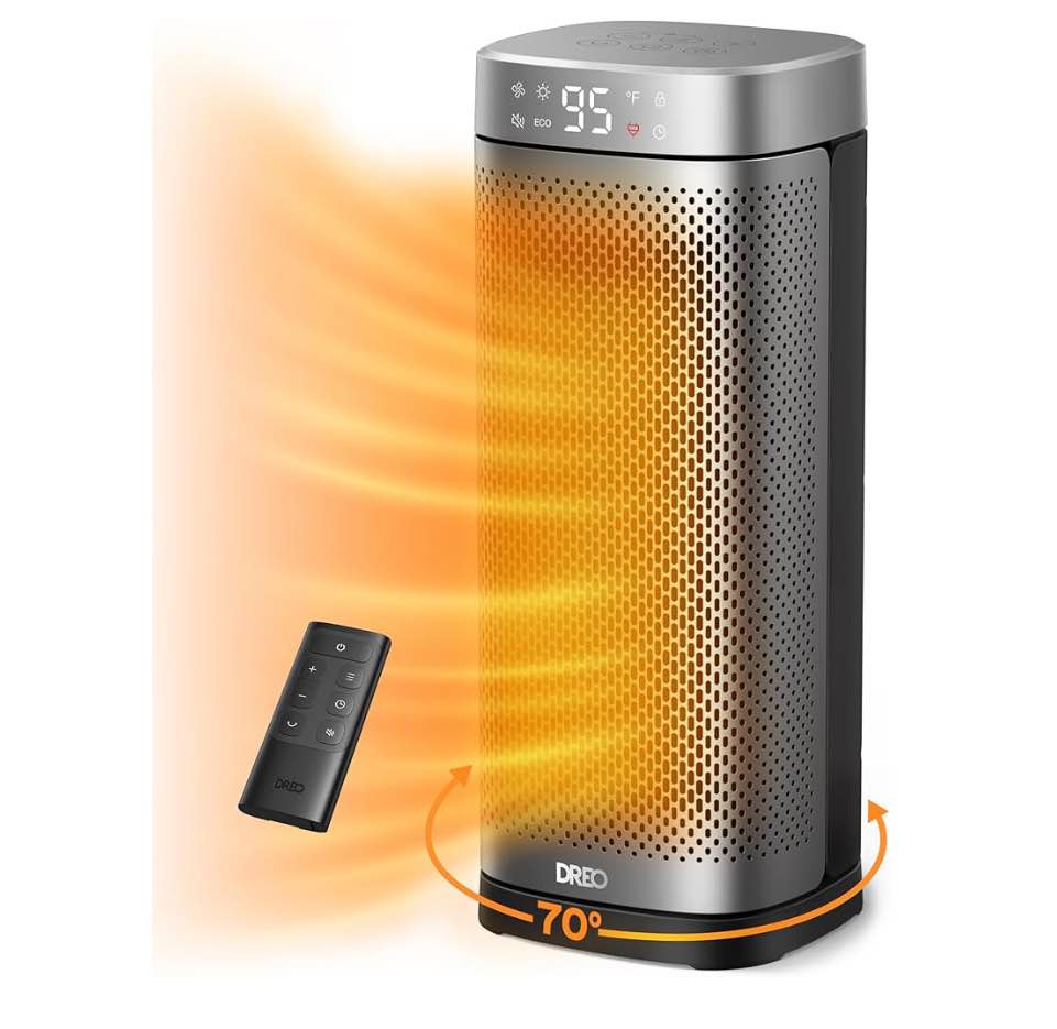 Dreo Space Heaters for Indoor Use, 1500W Fast Heating Portable Heaters with Remote, Large PTC Ceramic Electric for Bedroom, 12H Timer, 70° Oscillation, Overheat Protection, Safety Heat for Home Office