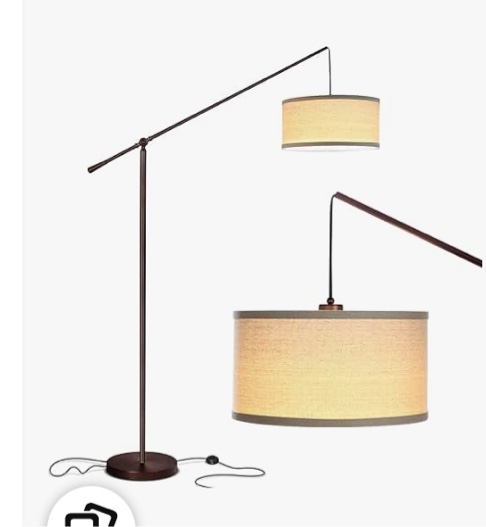 Hudson Led Arc Floor Lamp with Adjustable Height & Weighted Base