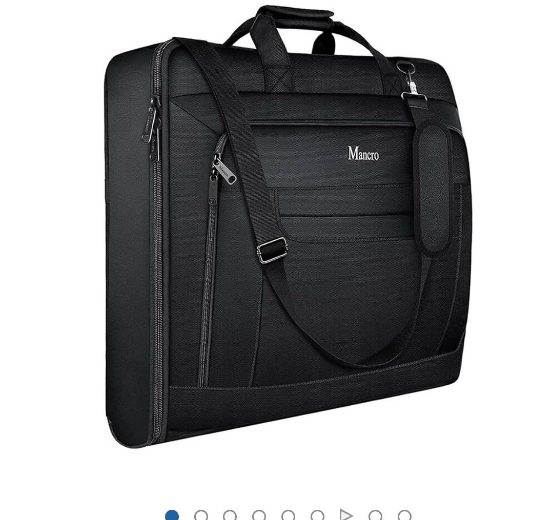 Mancro Garment Bags for Travel, Large Travel Suit Bag for Men Women with Shoulder Strap, Wrinkle Free Carry On Garment Bags for Hanging Clothes, Business Foldable Hanging Luggage Bag for Travel, Black