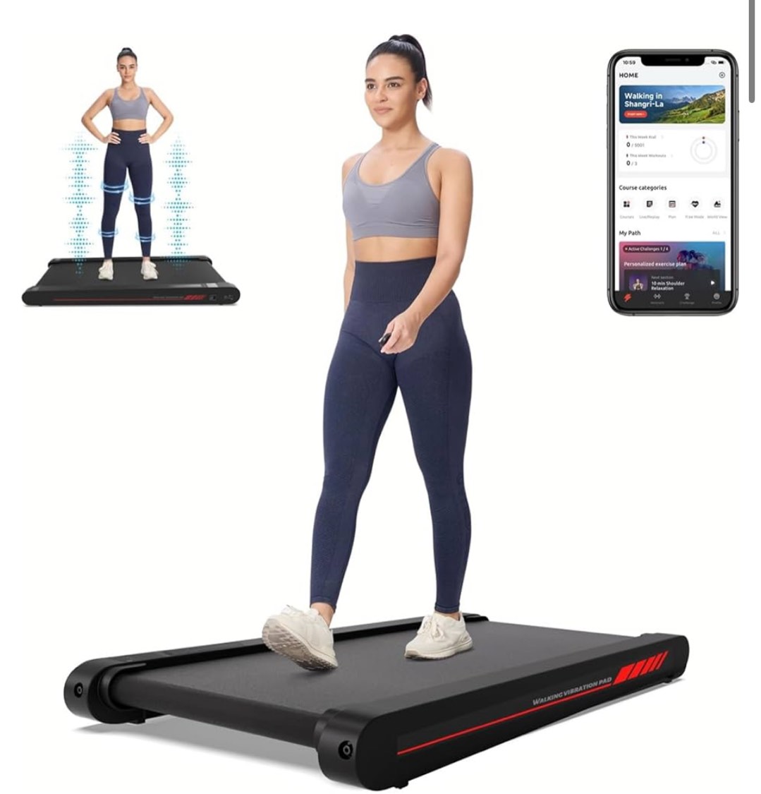Sperax Walking Vibration Pad with APP, 3 in 1 Under Desk Treadmill, 2.5HP Low Noise Walking Treadmill Pad with Remote Control,Portable Treadmills for Home Office