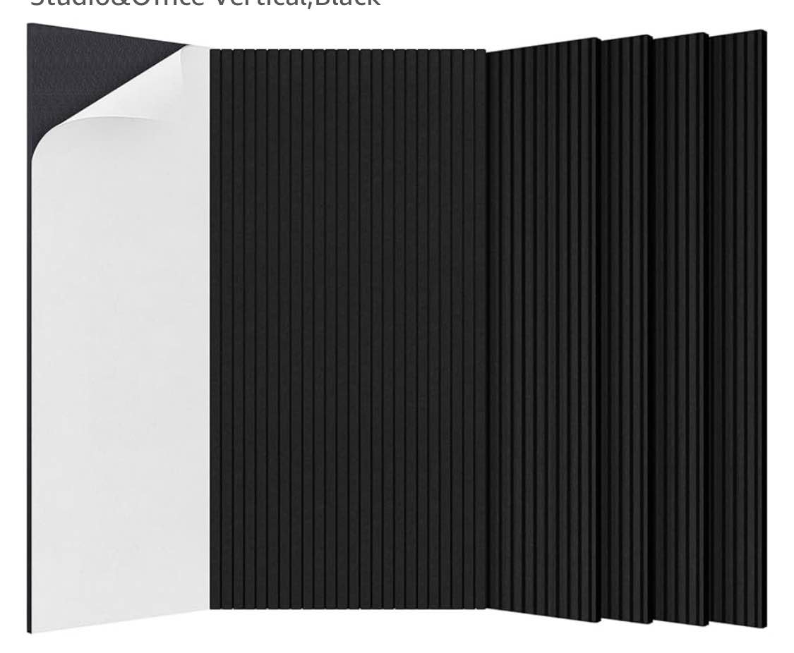 5 Pack Acoustic Panels,47.2x23.6x0.4 inch Acoustical Wall Panels,Large Soundproof Panels,Self-Adhesive Sound proof panels for walls,Acoustic Treatment for Recording Studio&Office Vertical,Black
