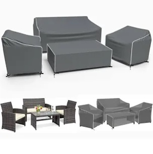 Outdoor Patio Furniture Covers 4-Piece, Waterproof Patio Furniture