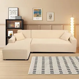 Thick Velvet L-Shaped Sofa Cover Sectional Sofa Cover