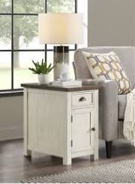Balsam 25" Tall Solid Wood End Table with Storage and built-in outlets