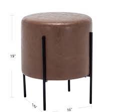 Degregorio Faux Leather Ottoman light brown