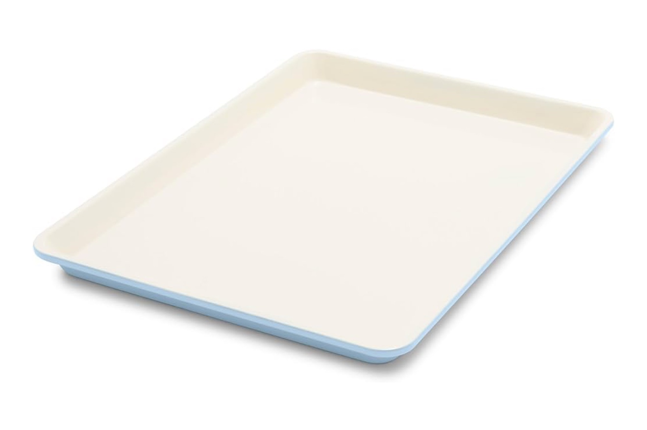 GreenLife Bakeware 18” x 13” Half Cookie Sheet Baking Pan, Non-Toxic PFAS-Free Healthy Ceramic Nonstick, Oven Safe to 450°F, Easy Release, Even Heating, Easy Clean, Blue Haze