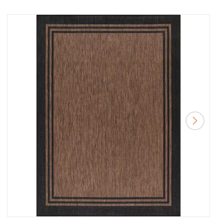 8 X 10 Gold Black Aloha Washable Bordered Indoor Outdoor Area Rug ALH60210