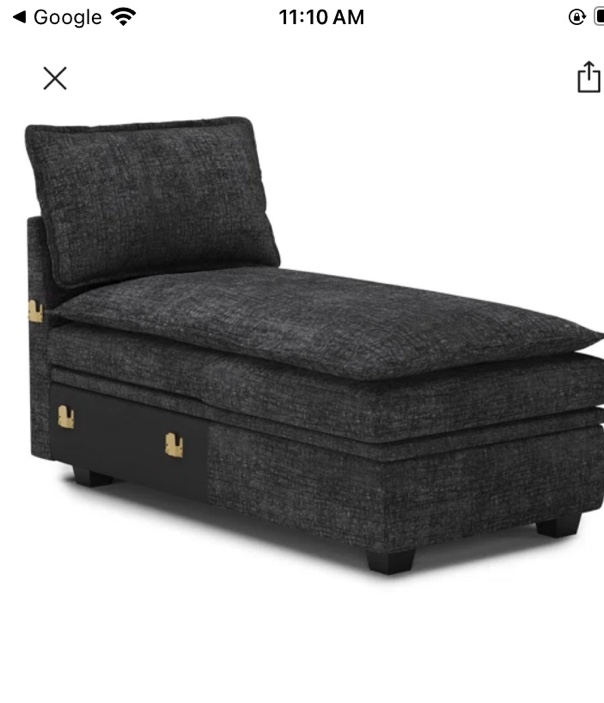 Chenille Storage Chaise For Modular Sectional Sofa By Belffin