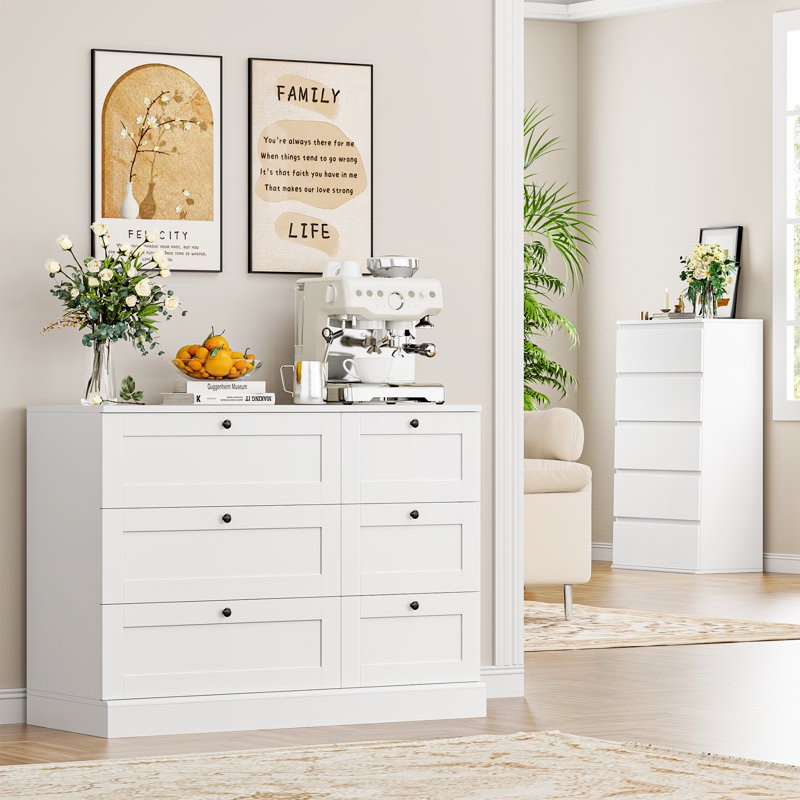Beckwourth 6 Drawer 43.31" W Wood Modern Double Dresser See More by Wade Logan