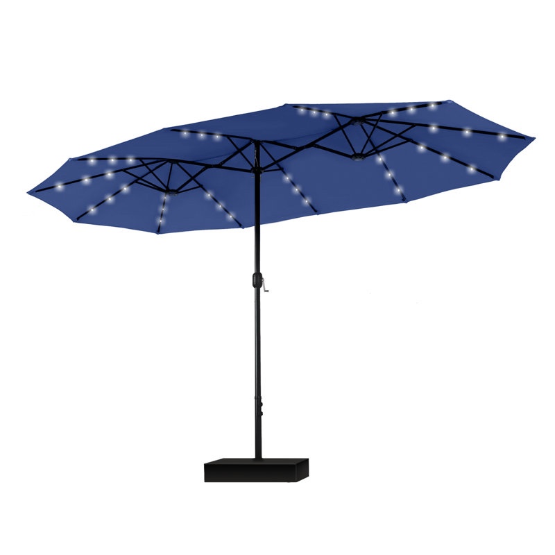 Yuliana 180'' x 108'' Rectangular Lighted Market Umbrella with Base See More by Sol 72 Outdoor