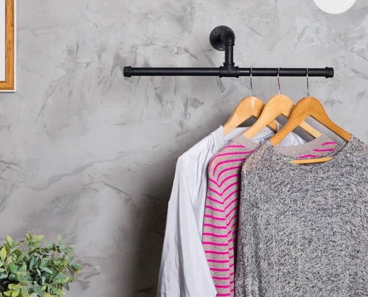 Clarkston 19.9'' Metal Wall Mounted Clothes Rack