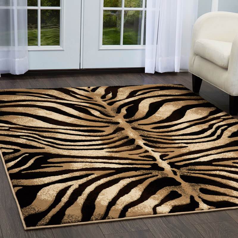 Rectangle 7'10" x 10'6" Poway Animal Print Dark Brown/Beige Area Rug See More by Mercer41
