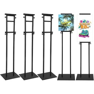 Honoson 5 Pcs Poster Stand for Display Heavy Duty Sign Holder Stand 74.8 Inches Adjustable Poster Board Stand Double Side Banner Stand with Base for Indoor Outdoor Board Foam Display