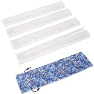 Mahjong All-in-One Tile Rack & Pusher, Clear Acrylic Mahjong Rack and Pusher Combo, Modern American Majiang Tile Racks, Set of 4, White