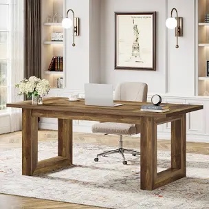 63-Inch Rectangular Wooden Executive Computer Desk