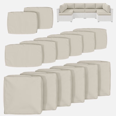 14-Piece Outdoor Seating Group Cushion Cover, Only Covers By Barry Room ( Covers Only) 