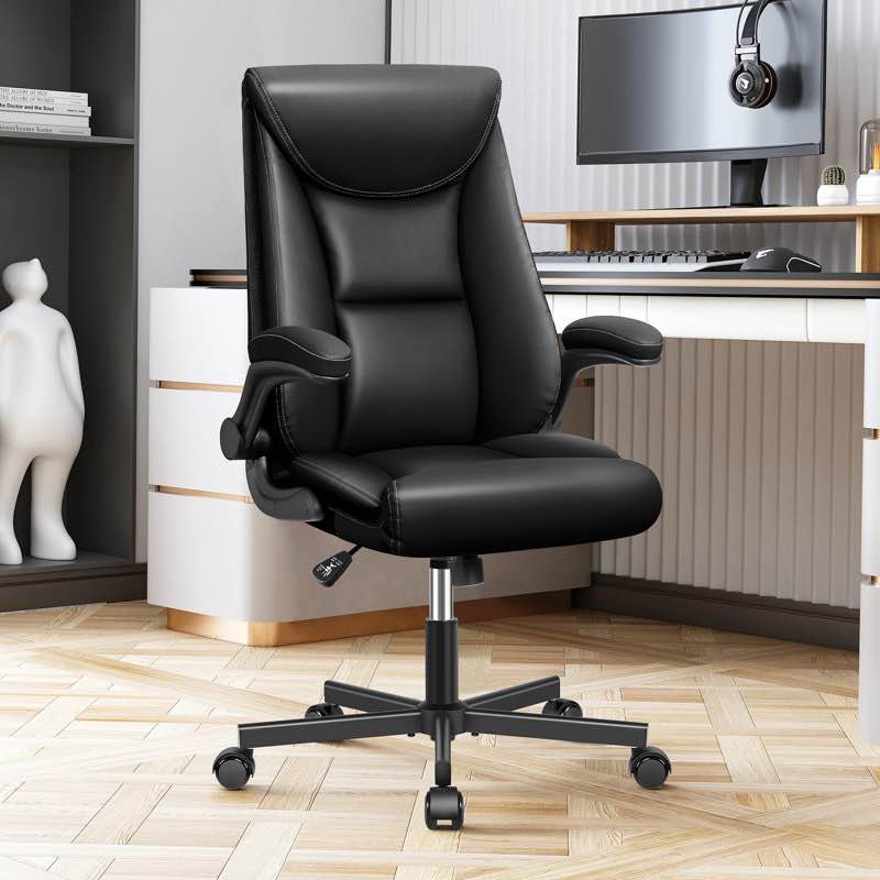 Efrawin PU Leather Executive Chair with Flip-Up Armrests By Latitude Run®