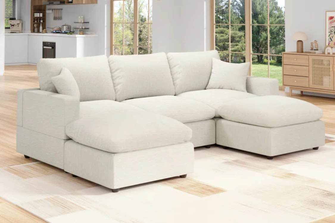 incomplete! Sectional Sofa Comfy Cloud Couch for Living Room, Modern Upholstered Modular Sectional Sofa Convertible Deep Seat Sofa, Removable & Washable Cushion Covers