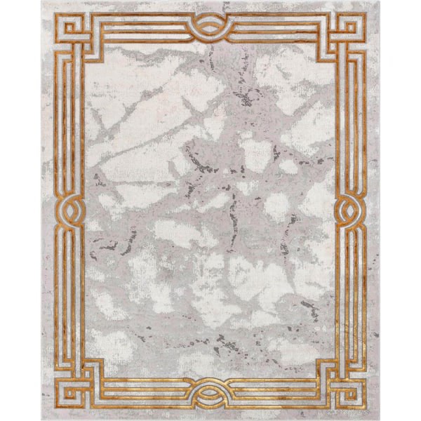 Well Woven Fairmont Huntington Modern Marble Ivory 7 10  x 9 10  Glam Area Rug