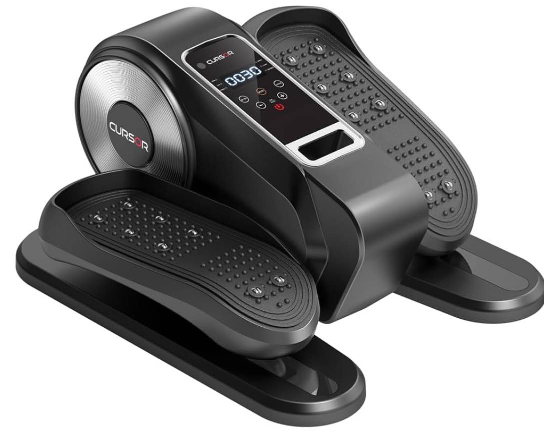 Under Desk Elliptical Machine, Electric Seated Pedal Exerciser, Mini Ellipse Leg Exerciser with Remoter, 12 Level Speeds, Forward & Reverse Direction, Manual & Auto Mode for Home Office