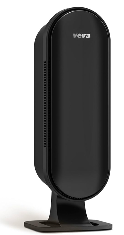 VEVA 8000 Black Air Purifier for Home, Pets Hair, Dander, Large Room, 325 Sq Ft., HEPA Filter & 4 Premium Activated Carbon Pre Filters Removes Allergens, Smoke, Dust, Pet & Odor for Home & Office