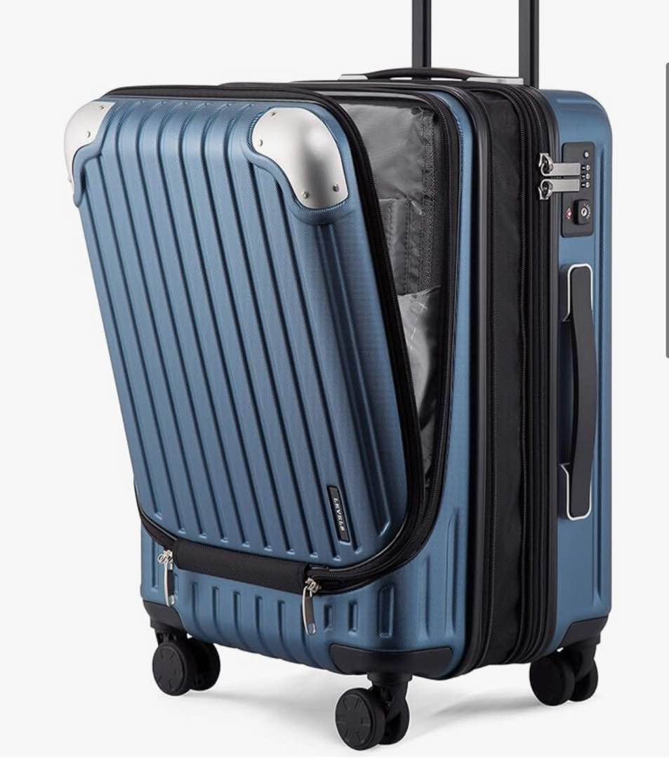 LEVEL8 Grace Carry on Luggage Airline Approved, 20 Inch Expandable Hard Sided Luggages with Spinner Wheels, Harshell Small Rolling Suitcase for Women Men with Tsa Lock, Blue