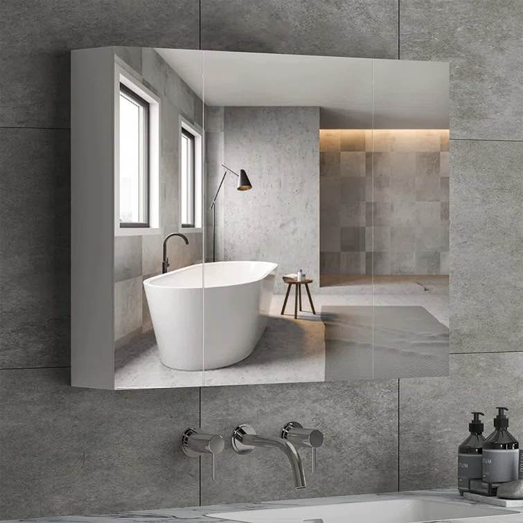 Bobby-James 27.6'' W 23.6'' H Frameless Medicine Cabinet with Mirror
