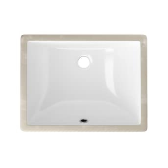 Rectangle Undermount Porcelain Ceramic Bathroom Sink in White