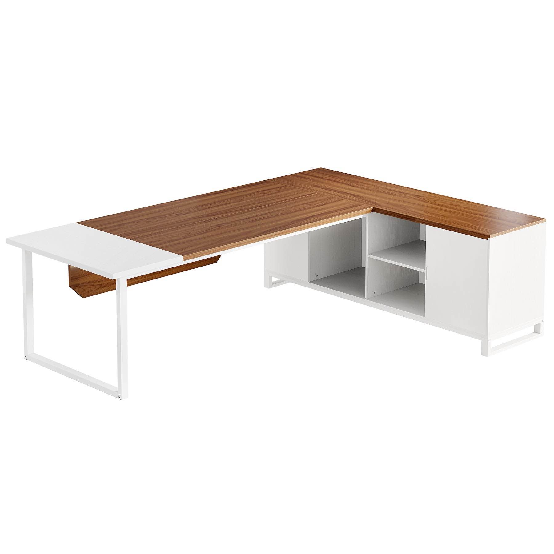 HOGA-XK00592-A Large L-Shaped Desk, 70.87" Executive Desk with 55" File Cabinet (box 1 of 2)