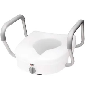 Bath SafetyRaised Toilet Seat Product Description: Elev.Toilet Seat w/ RemArms,RTL,1 EA