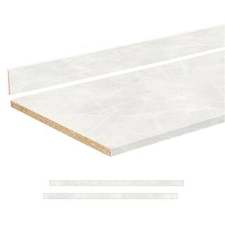 6 ft. Cream Laminate Countertop Kit with Full-Thickness Square Edge in Matte Aurora Stone