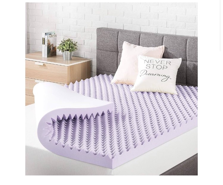 Best Price Mattress 3 Inch Egg Crate Memory Foam Mattress Topper with Soothing Lavender Infusion, CertiPUR-US Certified, Dorm Essentials, Full