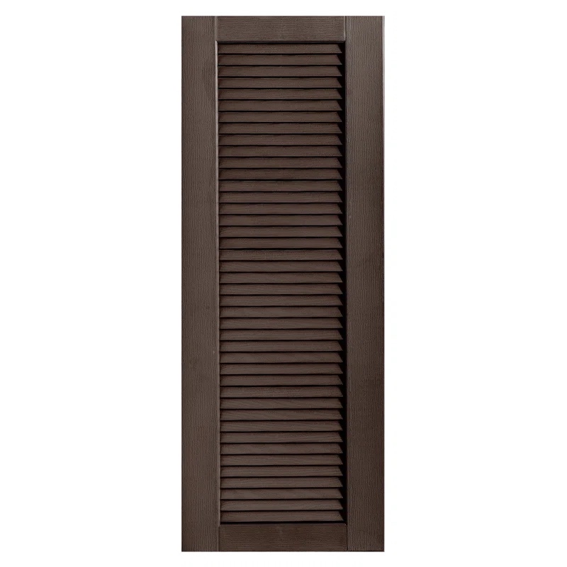 Straight Top Full-style Open Louver Shutters Pair (Set of 2) 18”