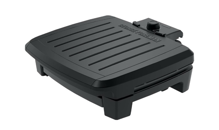 george foreman contact submersible™ grill, 5-serving grill - adjustable temperature control, black plates, wash the entire grill