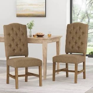 Hyvonen Dining Chair, Dark Beige + Natural
