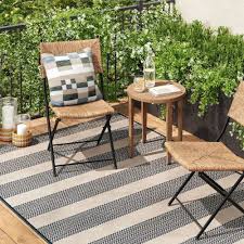Rush Weave Wicker Folding Patio set Chair Brown - Threshold™ designed with Studio McGee