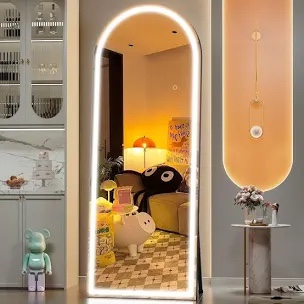 phaih arch modern & contemporary lighted full-length mirror with led lights