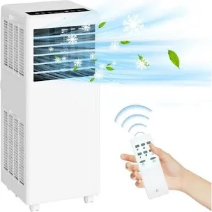 WildBreak Portable Air Conditioner 8,000 BTU, LED Display, Dehumidifier & Fan Modes, 350 sq.ft, White
