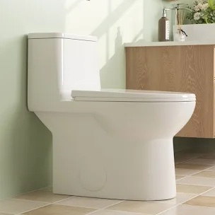 DV-1F52677 DeerValley Ursa Modern Toilet Elongated One-Piece Toilet with High Efficient Flush and Fully Glazed Design(Seat Included)