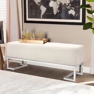 Polyester Blend Upholstered Bench