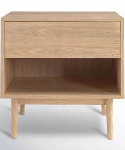 Indra 1 - Drawer Solid Wood Nightstand 