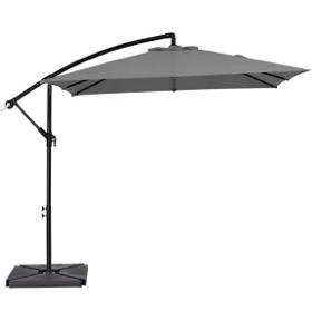 8.2x8.2' Backyard Offset Hanging Umbrella, Square Canopy