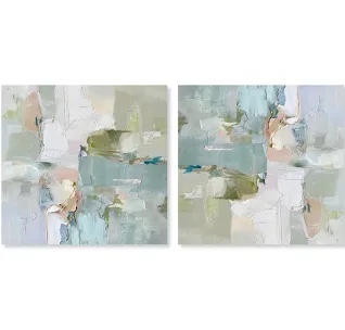 Jade Sweep | Set Canvas Modern Trendy Art by Art Remedy