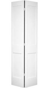 White Primed Wood 3-Panel Bi-Fold Door