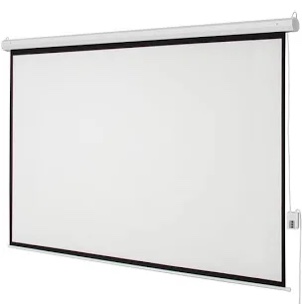 Large white projector screen