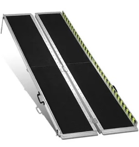 DNA Motoring 8Ft Portable Folding Aluminum Wheelchair Scooter Ramp for Home Steps Doorways, 800Lbs Capacity